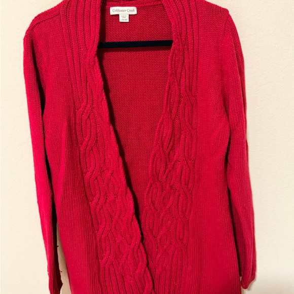 Coldwater Creek Women’s Red Cable Knit Sweater - Picture 5 of 7
